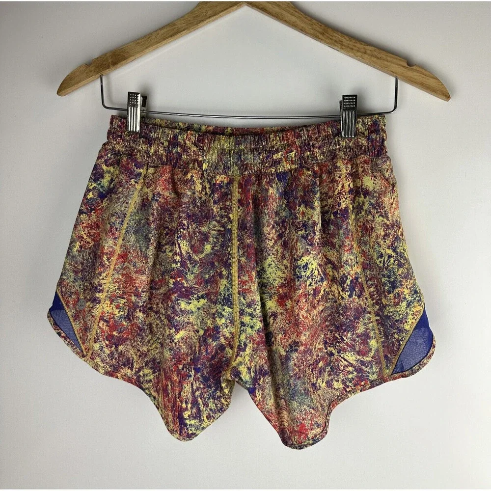 🦄 Lululemon SeaWheeze Hotty Hot Short 4" Woodland Sprint Women's Size 8 Tall - Picture 10 of 12